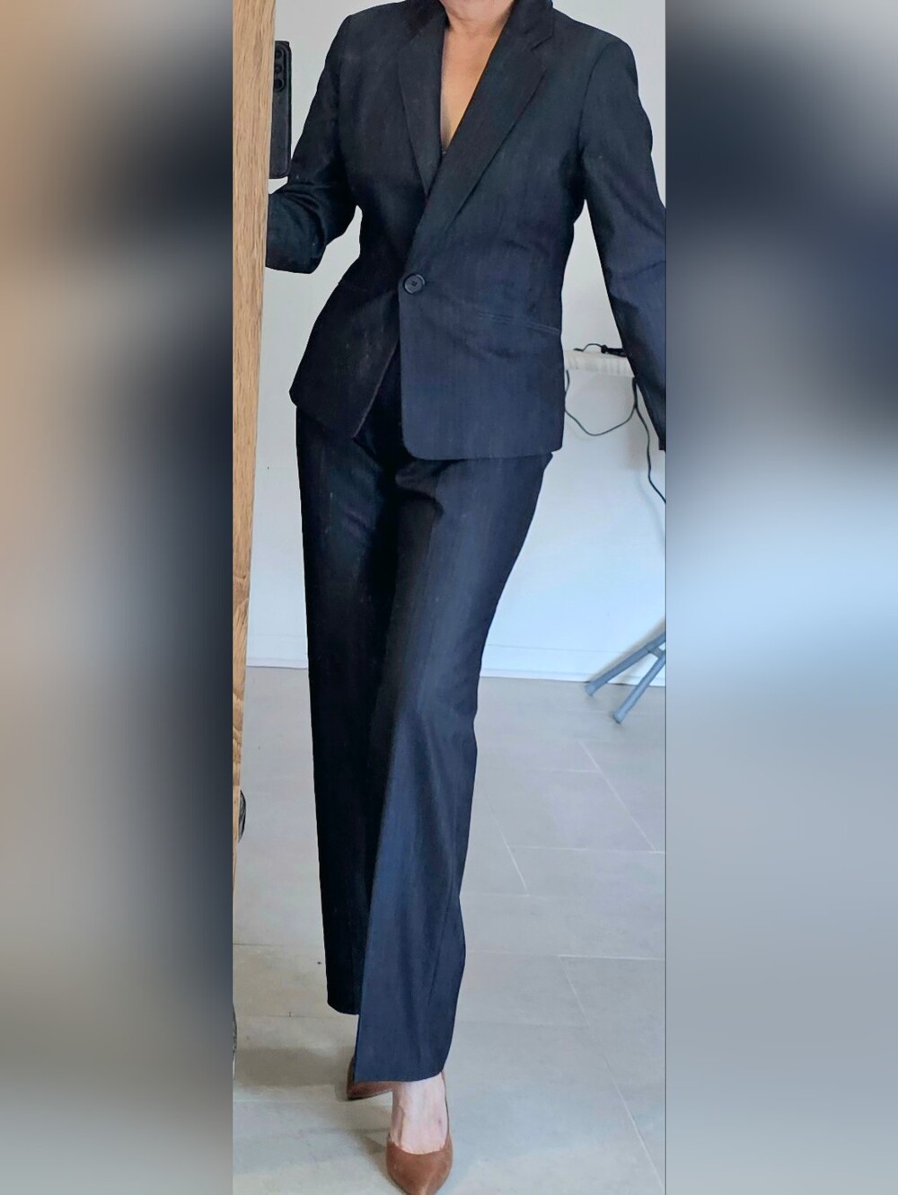 Kasper Navy Women's Blazer Jacket And Pant Suit